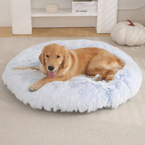 Round Plush Dog Bed – Soft Warm Sleeping Mat, Multiple Colors & Sizes