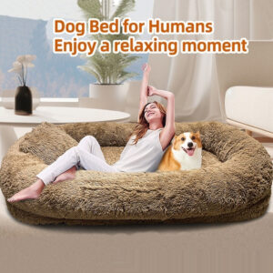 Queen-Size Human Dog Bed – Plush Pet Sofa, Foldable Cuddle Bed