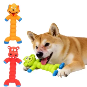 Squeaky Latex Dog Toy, Monkey and Hippo Shaped Animal Chew Toy for Dogs