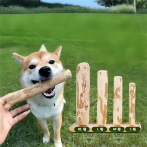 Natural Coffee Wood Dog Chew Stick, Wooden Chew Toy for Puppies and Dogs