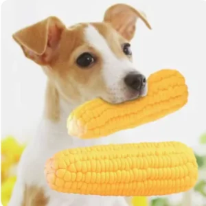 Corn Shaped Squeaky Dog Toy – Latex Chew Toy for Small Dogs & Puppies