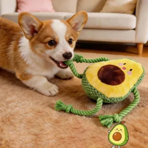 Plush Avocado Dog Toy, Soft Fleece Pillow Toy for Cuddling and Gentle Chewing