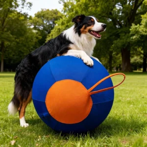 Herding Ball for Dogs – 17.7 Inch Inflatable Giant Dog Ball with Pump