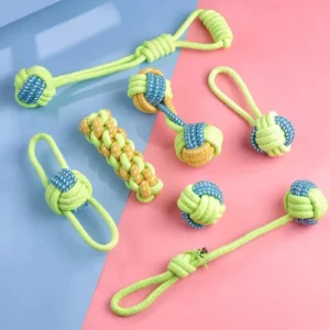 Rope Ball Dog Toy, Round Knotted Linen Rope Chew and Tug Toy