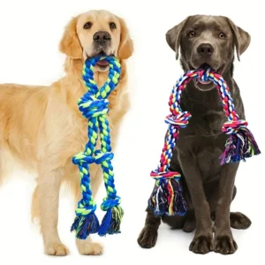 Knot Dog Toy, Durable Linen Rope Chew & Tug of War Toy for Medium and Large Dogs
